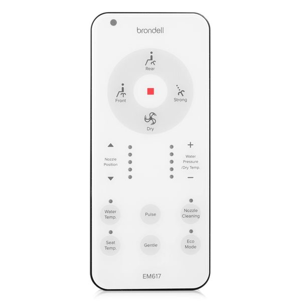 Brondell Swash EM617 Advanced Bidet Toilet Seat w/ Remote Control - Round