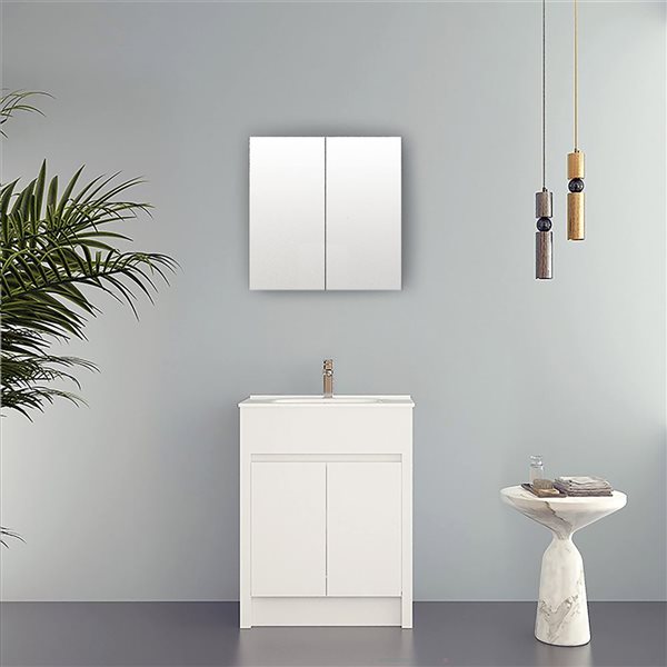 GEF Gracelyn 24-in Medicine Cabinet - Matte White