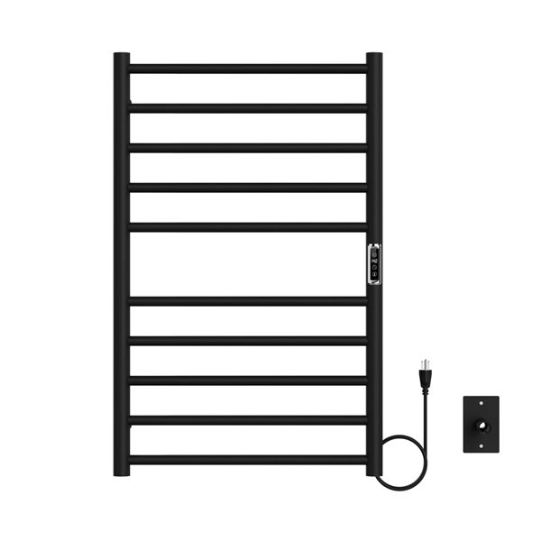 GEF Savon 10-Bar Wall-Mounted Electric Towel Warmer w/ Timer - Matte Black