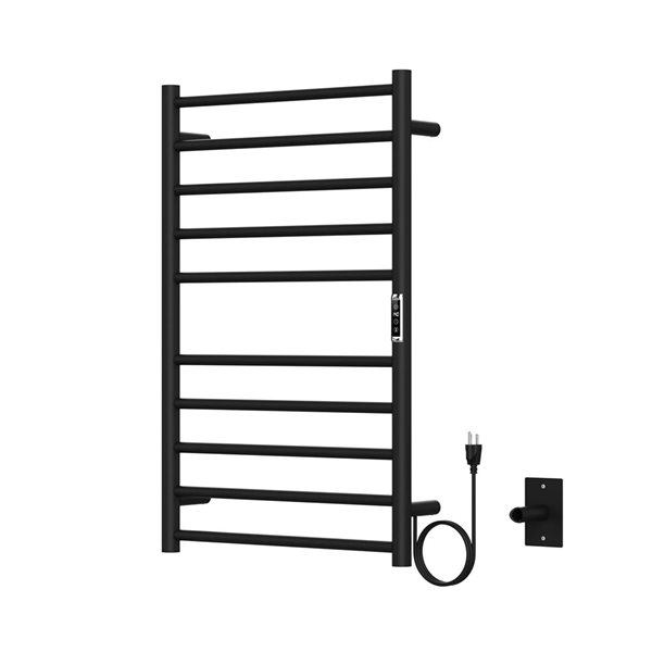 GEF Savon 10-Bar Wall-Mounted Electric Towel Warmer w/ Timer - Matte Black