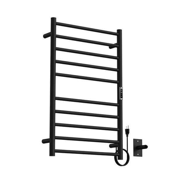 GEF Savon 10-Bar Wall-Mounted Electric Towel Warmer w/ Timer - Matte Black