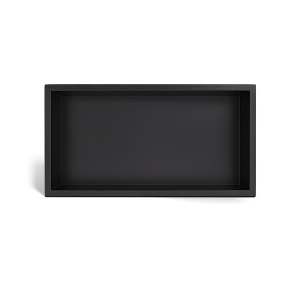 GEF Alyssa 12 x 24-in Stainless Steel Shower Niche w/ Shelf - Matte Black