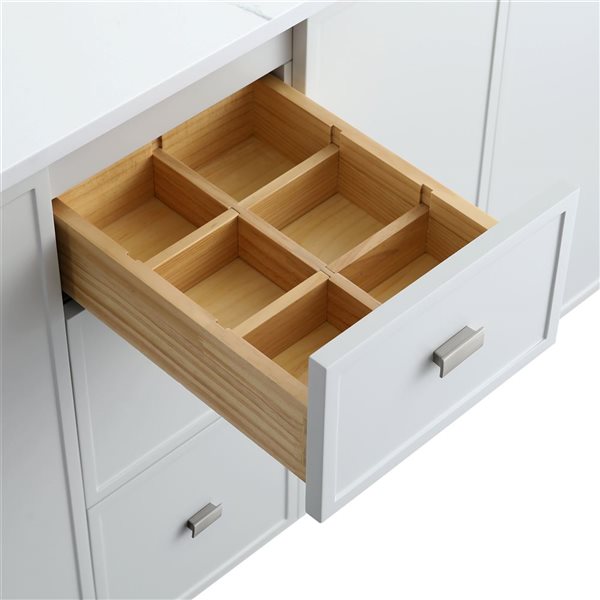 GEF Colt 42-in Freestanding Vanity w/ Engineered Calcutta Marble Countertop - Hampton Grey