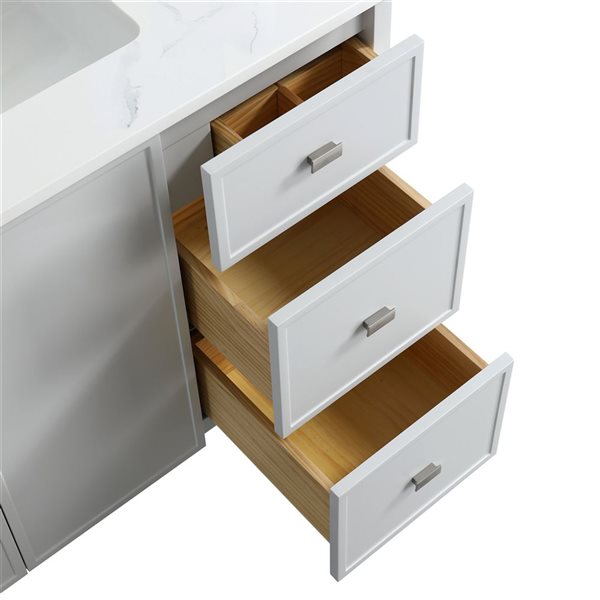 GEF Colt 42-in Freestanding Vanity w/ Engineered Calcutta Marble Countertop - Hampton Grey