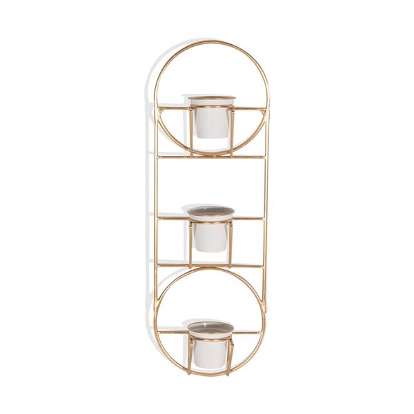 Gild Design House Petulah 30-in H Gold Metal 3-Tier Modern Vertical Wall Planter