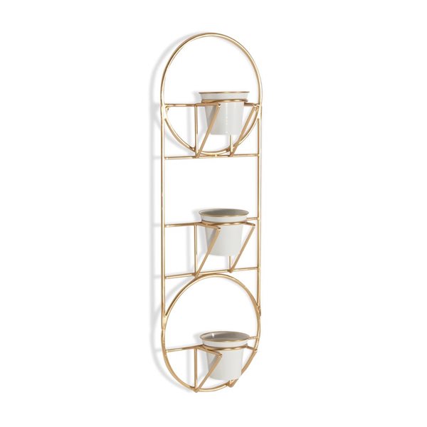 Gild Design House Petulah 30-in H Gold Metal 3-Tier Modern Vertical Wall Planter