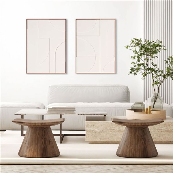 Gild Design House Sonata I 22 x 30-in Cream Modern Abstract Geometric Pattern Shadow Box