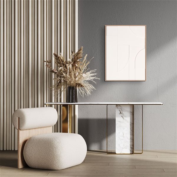 Gild Design House Sonata I 22 x 30-in Cream Modern Abstract Geometric Pattern Shadow Box