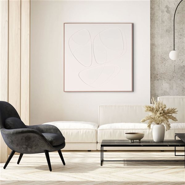 Gild Design House Divine II 40 x 40-in White Abstract Overlapping Shapes Shadow Box