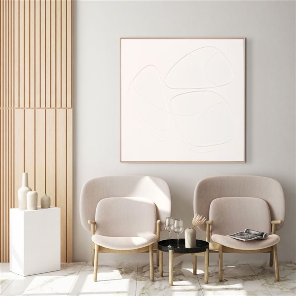 Gild Design House Divine II 40 x 40-in White Abstract Overlapping Shapes Shadow Box