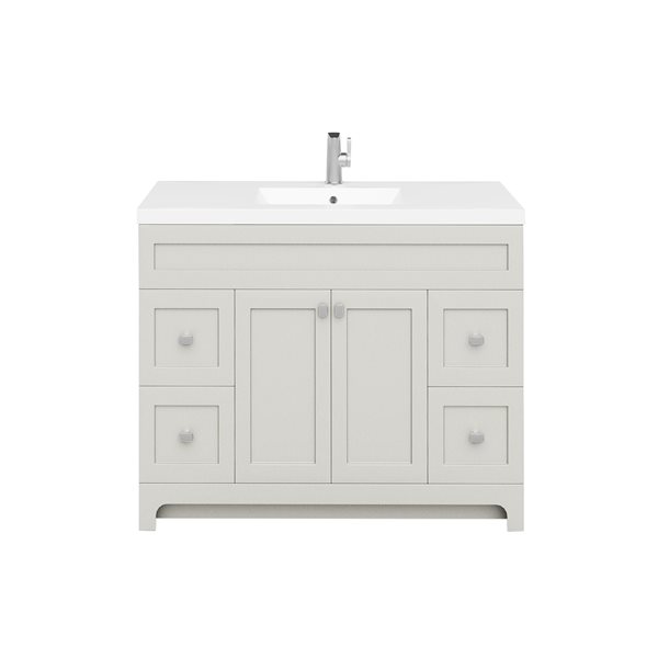 CUTLER KITCHEN & BATH Daisy 48 W x 21 D x 36.5-in H Willow Grey Standing Bathroom Vanity w/ Cultured Marble Top and Sink