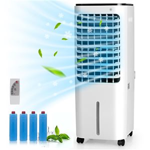 Costway 4-in-1 Portable Evaporative Air Cooler with 12L Water Tank and 4 Ice Boxes