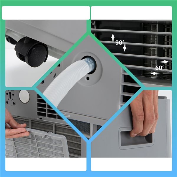 Costway 10000 BTU Portable Air Conditioner w/ Remote Control 3-in-1 Air Cooler w/ Drying