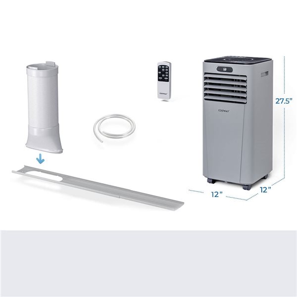 Costway 10000 BTU Portable Air Conditioner w/ Remote Control 3-in-1 Air Cooler w/ Drying