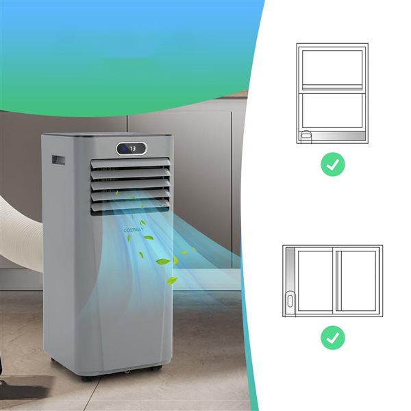 Costway 10000 BTU Portable Air Conditioner w/ Remote Control 3-in-1 Air Cooler w/ Drying