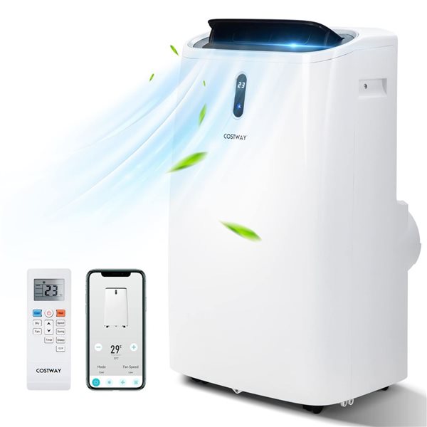 Costway 12000 BTU Portable Air Conditioner 4-in-1 Air Cooler w/ App and Wi-Fi Smart Control