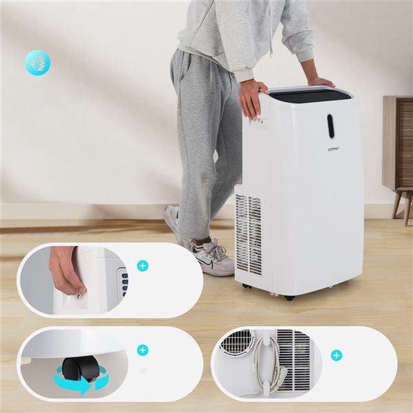 Costway 12000 BTU Portable Air Conditioner 4-in-1 Air Cooler w/ App and Wi-Fi Smart Control