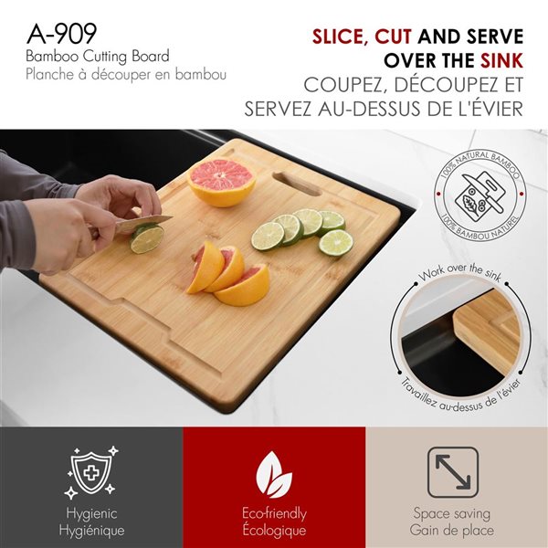 Stylish 15 L x 11-in W Bamboo Workstation Cutting Board