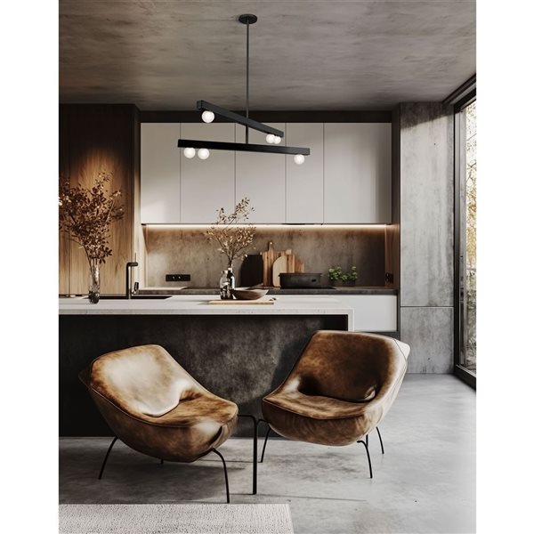 Dainolite Raleigh 6-Light 30-in Linear Chandelier with White