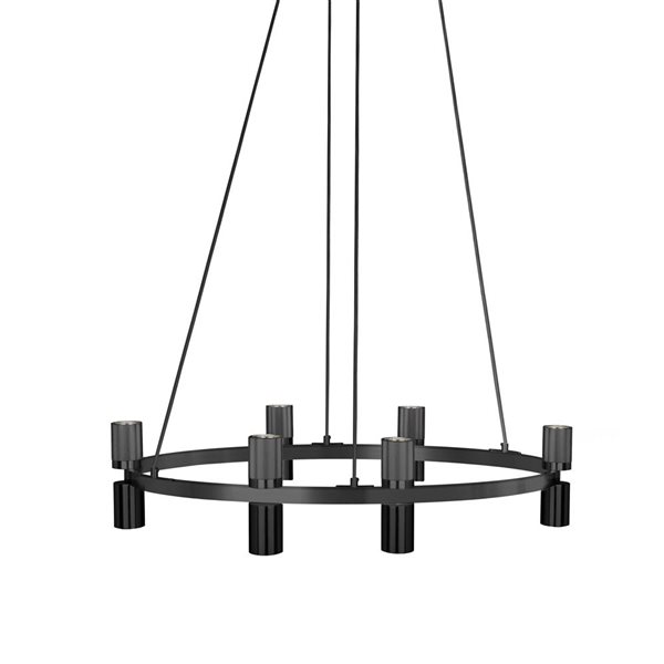 Dainolite Cerelia 12-Light 36-in Modern Drum Chandelier - Matte Black