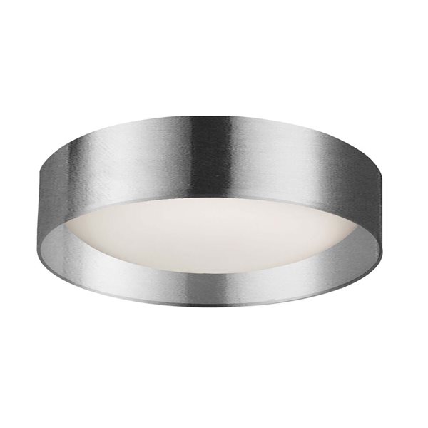 Dainolite Carmen 14W 11-in Dia. Round LED Flushmount with White Acrylic Shade - Polished Chrome
