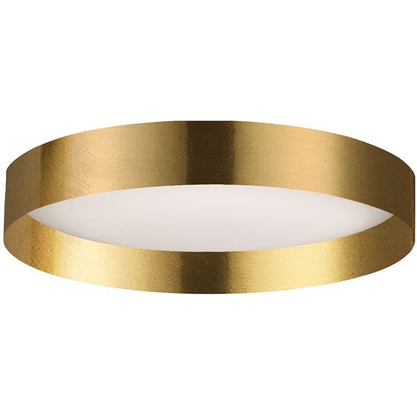 Dainolite Carmen 22W 15-in Dia. Round LED Flushmount with White Acrylic Shade - Aged Brass
