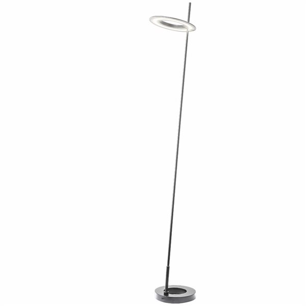 Dainolite Finley 20W 60-in Accent Metal Floor Lamp with Acrylic Shade - Satin Chrome