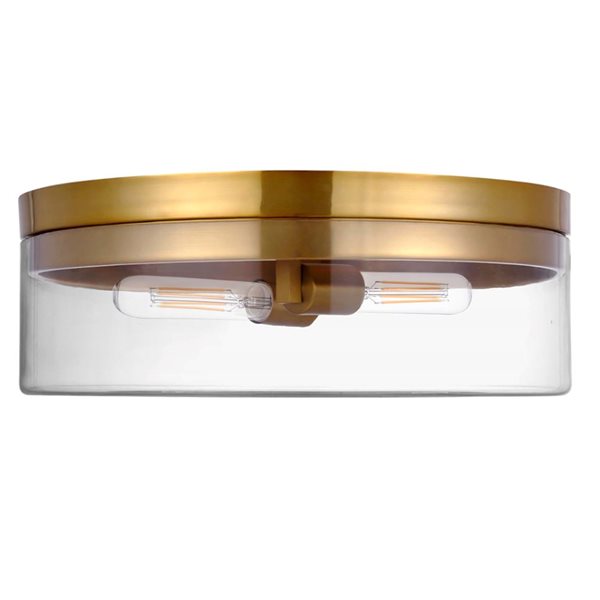 Dainolite Fiona 6 x 14-in Dia. 2-Light Flushmount with Clear
