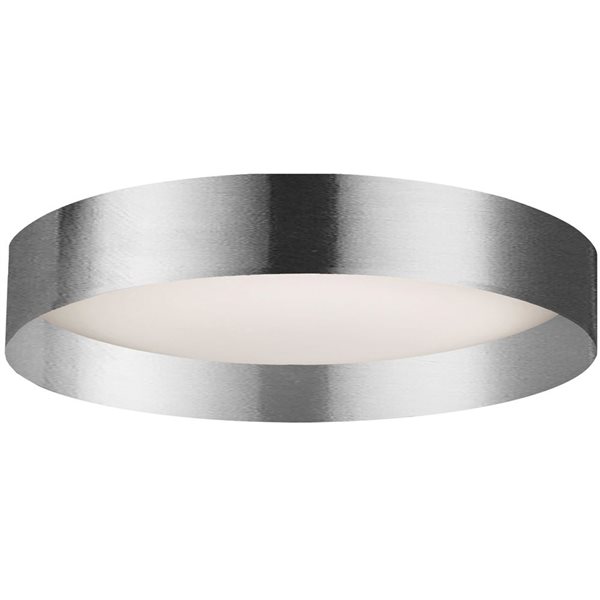 Dainolite Carmen 22W 15-in Dia. Round LED Flushmount with White Acrylic Shade - Polished Chrome