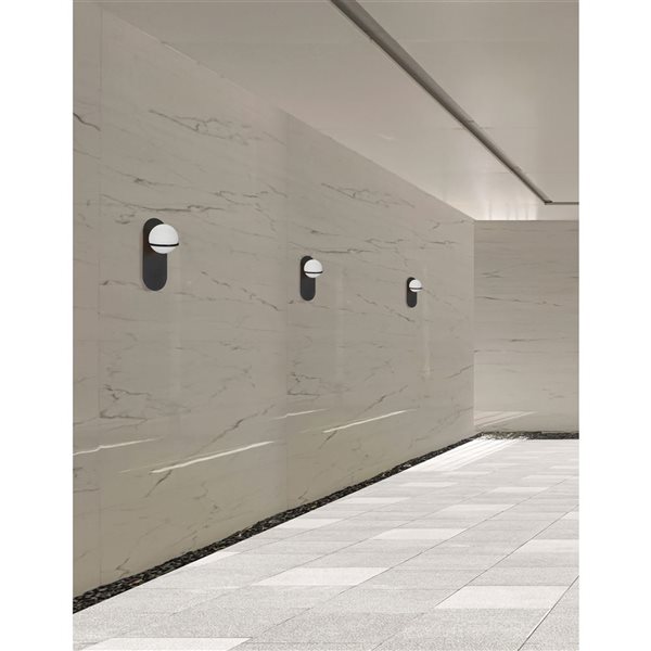 Dainolite Sofia 40W 12-in 1 Light Vertical Wall Sconce with White Glass Globe Shade - Matte Black