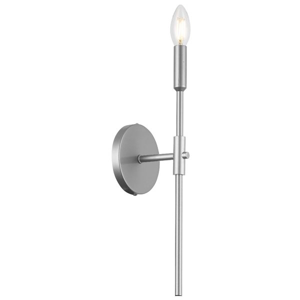 Dainolite Cinthia 16-in 1 Light Transitional Metal Arm Wall Sconce with Candelabara Base - Polished Chrome