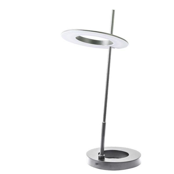 Dainolite Finley 22-in 11W Modern Metal Task Table Touch Lamp with White Acrylic Shade - Satin Chrome