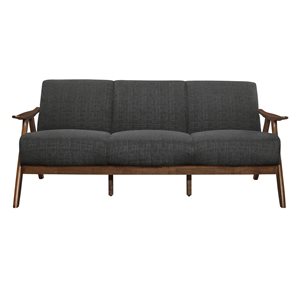 Canapé Damala de HomeTrend Sofa avec cadre en bois d'hévéa, gris foncé