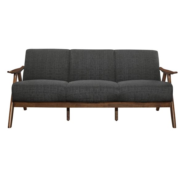 HomeTrend Damala Sofa w/ Rubberwood Frame - Dark Grey