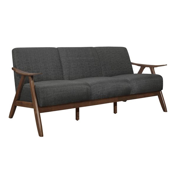 HomeTrend Damala Sofa w/ Rubberwood Frame - Dark Grey