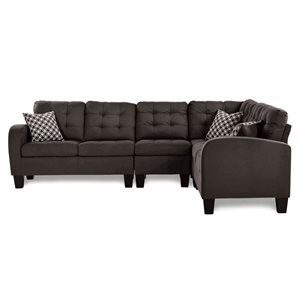 Sectionnel réversible Sinclair 4 mcx HomeTrend avec coussins, brun chocolat