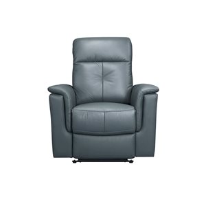 Fauteuil inclinable et coulissant électrique Bristow de HomeTrend en cuir et similicuir, bleu/gris