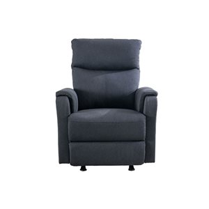 HomeTrend Adam Rocker Recliner in Faux Linen - Navy