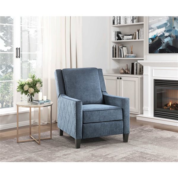 HomeTrend Push-Back Reclining Accent Chair - Blue