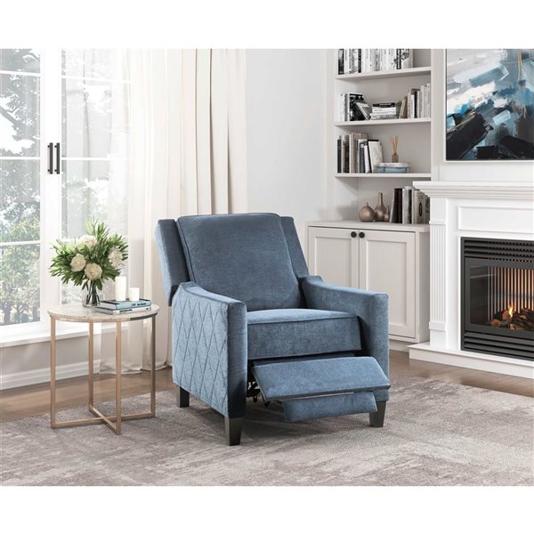 HomeTrend Push-Back Reclining Accent Chair - Blue