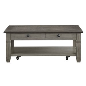 HomeTrend Granby Coffee Table w/ 2 Drawers and Casters - Two-Tone Grey