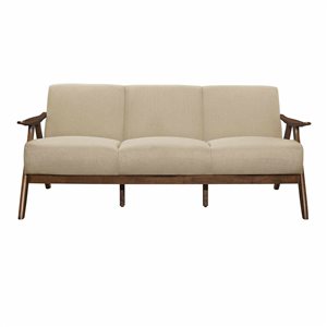 Canapé Damala de HomeTrend Sofa avec cadre en bois d'hévéa, brun clair