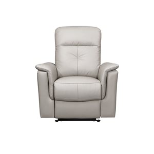 HomeTrend Bristow Power Glider Recliner in Leather and Faux Leather - Silver