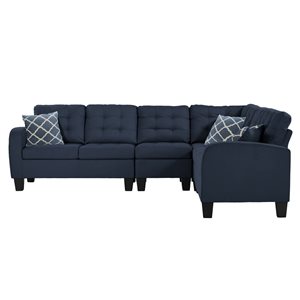 Sectionnel réversible Sinclair 4 mcx HomeTrend avec coussins, bleu