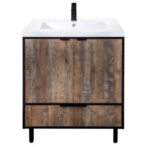 Cutler Kitchen & Bath Coastal Farmhouse 30-in Bathroom Vanity - Black