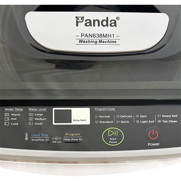 Panda 1.38 ft³ 10-lb Capacity Top Load Portable Washing Machine with Drain Pump, White