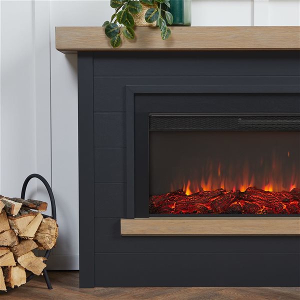 Real Flame Bernice 67-in Landscape Electric Fireplace - Charcoal