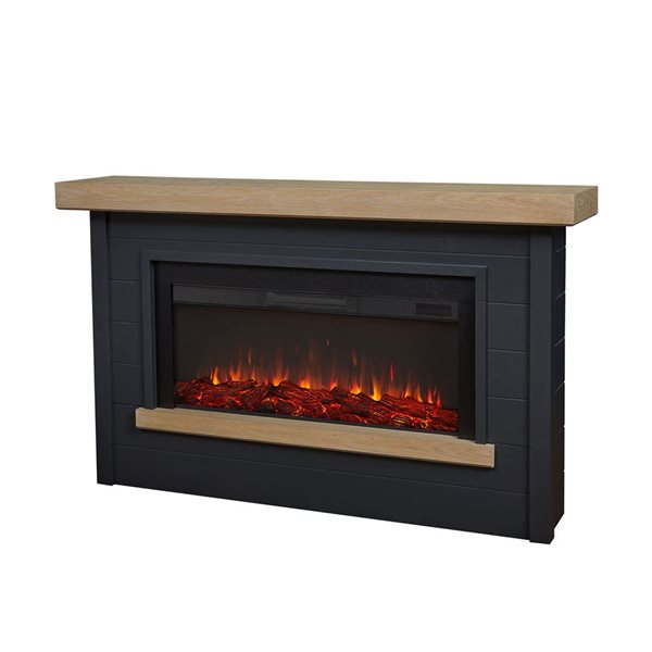 Real Flame Bernice 67-in Landscape Electric Fireplace - Charcoal