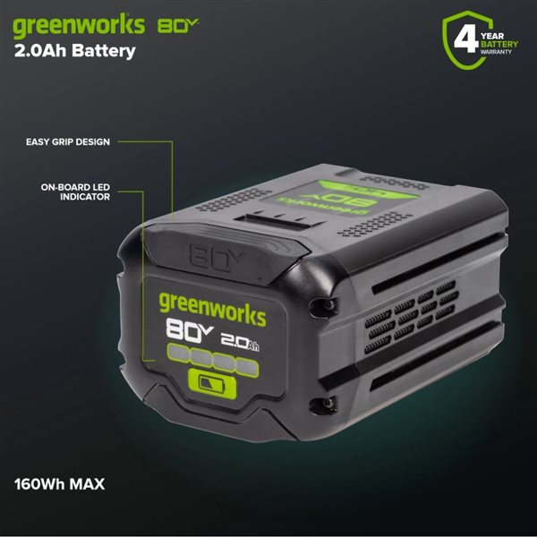 Greenworks 80 V Gen II 2.0Ah Lithium-ion Battery
