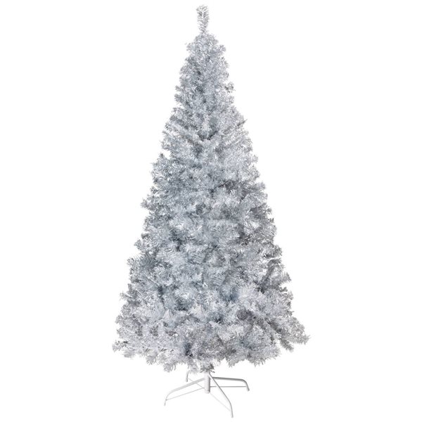 Northlight 9-ft H Unlit Artificial Silver Tinsel Full Christmas Tree w/ Tree Stand